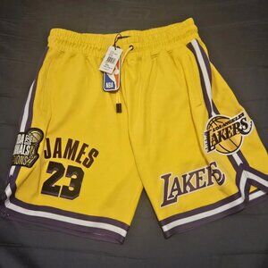 LeBron James Los Angeles Lakers Pro Standard Shorts SZ 2XL 2020 NBA Champions